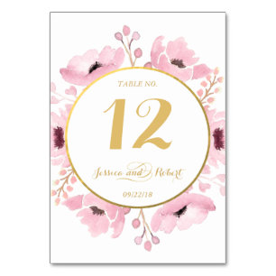 Spring Pinks Waterverf Floral Wedding Collectie Kaart