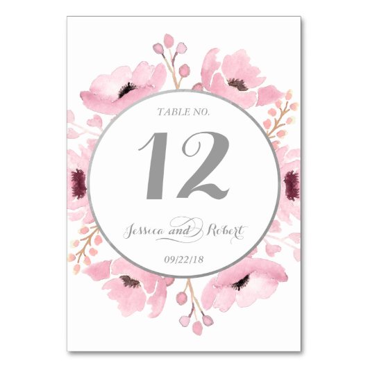 Spring Pinks Waterverf Floral Wedding Collectie Kaart (Voorkant)