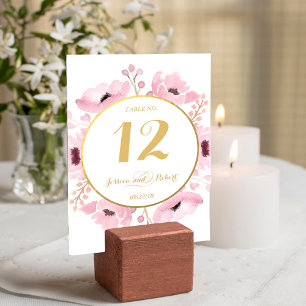 Spring Pinks Waterverf Floral Wedding Collectie Kaart