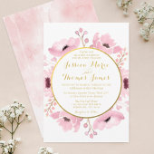Spring Pinks Waterverf Floral Wedding Collectie Kaart
