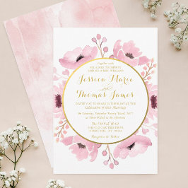 Spring Pinks Waterverf Floral Wedding Collectie Kaart