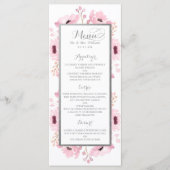 Spring Pinks Waterverf Floral Wedding Collectie Menu (Voorkant)