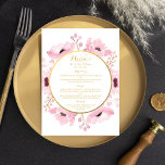 Spring Pinks Waterverf Floral Wedding Collectie Menu<br><div class="desc">De lente knijpt waterverf florale bruiloft collectie is een elegant ontwerp met zacht roze waterverf foliage en elegante goudformulering.</div>
