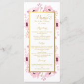 Spring Pinks Waterverf Floral Wedding Collectie Menu (Voorkant)