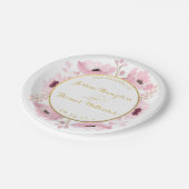 Spring Pinks Waterverf Floral Wedding Collectie Papieren Bordje (Gekanteld)