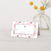 Spring Pinks Waterverf Floral Wedding Collectie Plaatskaartje (Voorkant)