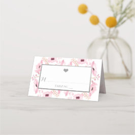 Spring Pinks Waterverf Floral Wedding Collectie Plaatskaartje