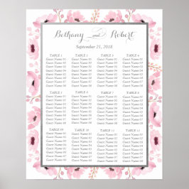 Spring Pinks Waterverf Floral Wedding Collectie Poster