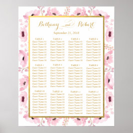 Spring Pinks Waterverf Floral Wedding Collectie Poster