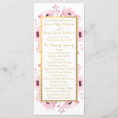 Spring Pinks Waterverf Floral Wedding Collectie Programmakaart (Voorkant)