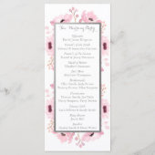 Spring Pinks Waterverf Floral Wedding Collectie Programmakaart (Achterkant)