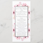 Spring Pinks Waterverf Floral Wedding Collectie Programmakaart (Voorkant)