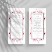 Spring Pinks Waterverf Floral Wedding Collectie Programmakaart