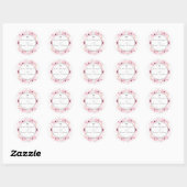 Spring Pinks Waterverf Floral Wedding Collectie Ronde Sticker (Vel)