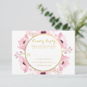 Spring Pinks Waterverf Floral Wedding Collectie RSVP Kaartje (Staand voorkant)