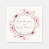 Spring Pinks Waterverf Floral Wedding Collectie Servet (Voorkant)