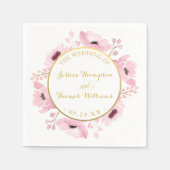 Spring Pinks Waterverf Floral Wedding Collectie Servetten (Voorkant)