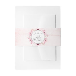 Spring Pinks Waterverf Floral Wedding Collectie Uitnodigingen Wikkel