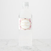 Spring Pinks Waterverf Floral Wedding Collectie Waterfles Etiket (Voorkant)
