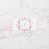 Spring Pinks Waterverf Floral Wedding Collectie Waterfles Etiket (Enkel label)