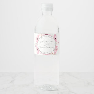 Spring Pinks Waterverf Floral Wedding Collectie Waterfles Etiket
