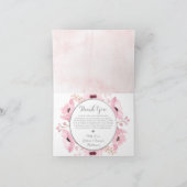 Spring Pinks Waterverf Floral Wedding Dank je Bedankkaart (Binnen)