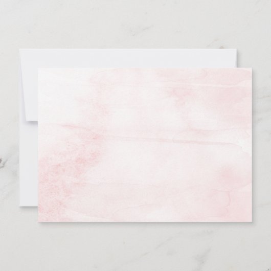 Spring Pinks Waterverf Floral Wedding Details Kaart (Achterkant)