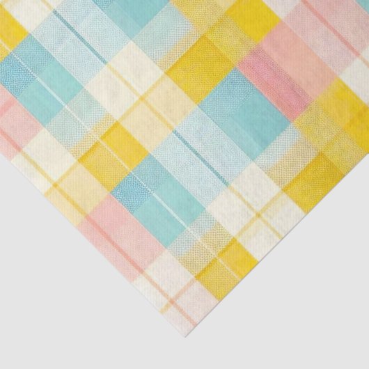 Spring Plaid Blue Pink Yellow  Tissuepapier (Detail)