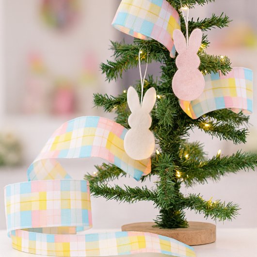 Spring Plaid Pastel Pink Blue Yellow Grosgrain Lint