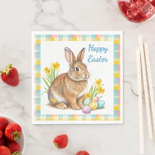 Spring Plaid with Easter Bunny Servet (Insitu)