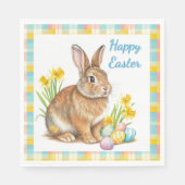 Spring Plaid with Easter Bunny  Servet (Voorkant)