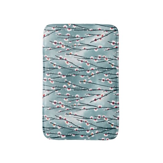 Spring Plum Blossom Floral Pattern Badmat (Voorkant Verticaal)