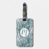 Spring Plum Blossom Floral Pattern Bagagelabel (Achterkant verticaal)