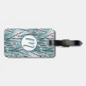 Spring Plum Blossom Floral Pattern Bagagelabel (Achterkant horizontaal)