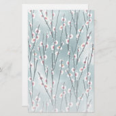 Spring Plum Blossom Floral Pattern Briefpapier (Voorkant / Achterkant)