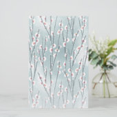 Spring Plum Blossom Floral Pattern Briefpapier (Staand voorkant)