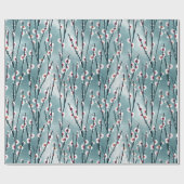 Spring Plum Blossom Floral Pattern Cadeaupapier (Vlak)