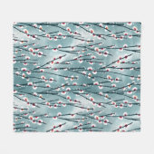 Spring Plum Blossom Floral Pattern Fleece Deken (Voorkant (Horizontaal))