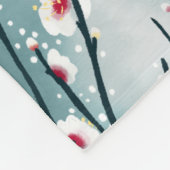 Spring Plum Blossom Floral Pattern Fleece Deken (Hoek)