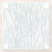 Spring Plum Blossom Floral Pattern Glazen Onderzetter (Achterkant)