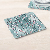 Spring Plum Blossom Floral Pattern Kartonnen Onderzetters (Schuin)