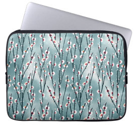 Spring Plum Blossom Floral Pattern Laptop Sleeve