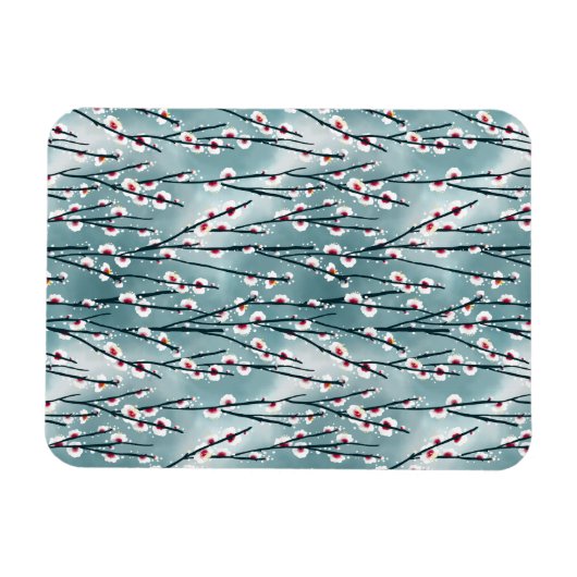 Spring Plum Blossom Floral Pattern Magneet (Horizontaal)