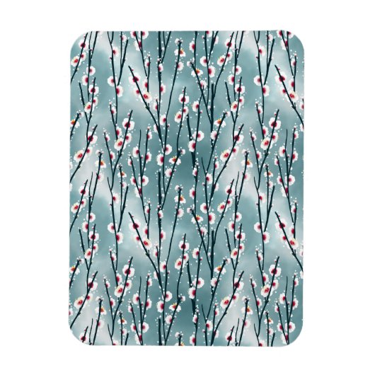 Spring Plum Blossom Floral Pattern Magneet (Verticaal)
