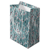 Spring Plum Blossom Floral Pattern Medium Cadeauzakje (Voorkant Gekanteld)