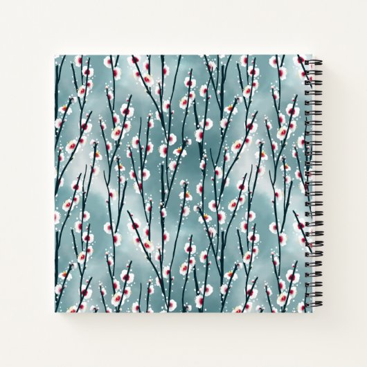 Spring Plum Blossom Floral Pattern Notitieboek (Achterkant)