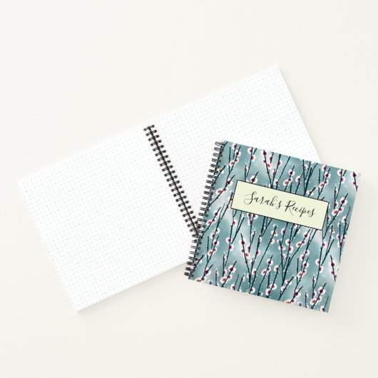 Spring Plum Blossom Floral Pattern Notitieboek (Binnen)