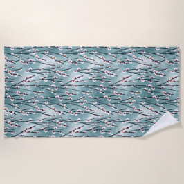 Spring Plum Blossom Floral Pattern Strandlaken