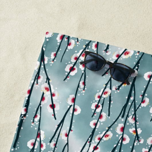 Spring Plum Blossom Floral Pattern Strandlaken (In situ)