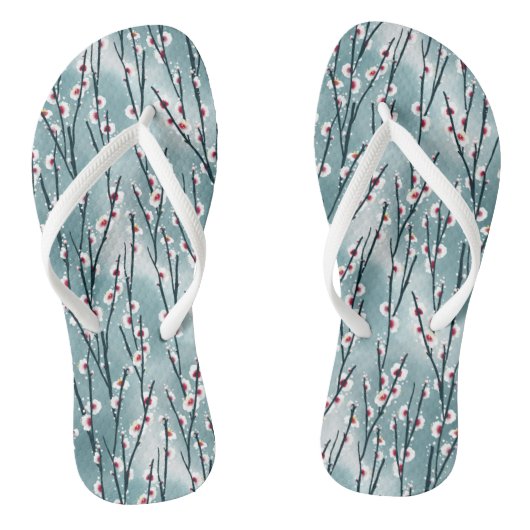 Spring Plum Blossom Floral Pattern Teenslippers (Voetbed)